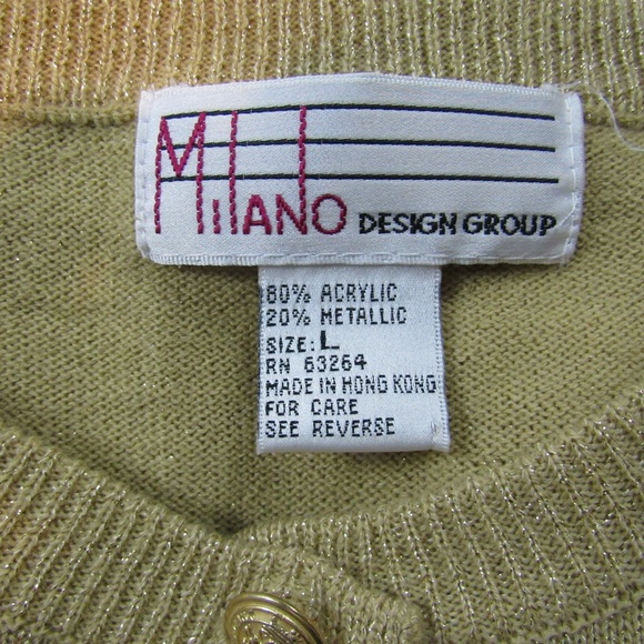Milano Design Group VINTAGE gold shimmery cardigan - Picture 5 of 5